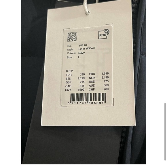 NWT! Rains Liner W Coat in Color black- Size XL - Picture 5 of 9